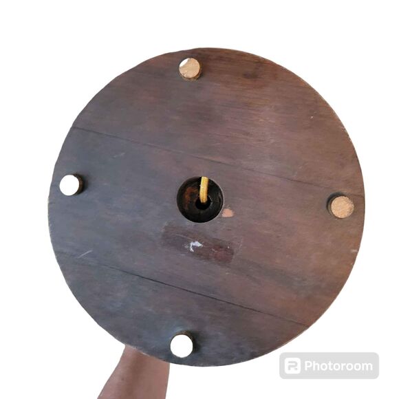 Mid 20th Century 23" Wooden and Brass Lamp - Picture 9 of 10